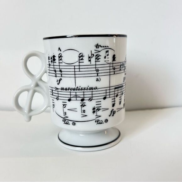 Marcatissimo Music Notes Treble Clef Handle Mug Colonial Candle Co Design - Picture 1 of 13